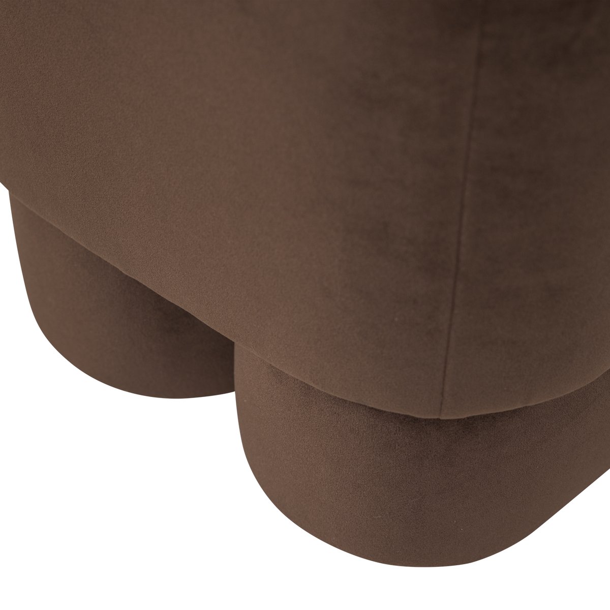 Pouf en velours VALEN marron, WOOOD