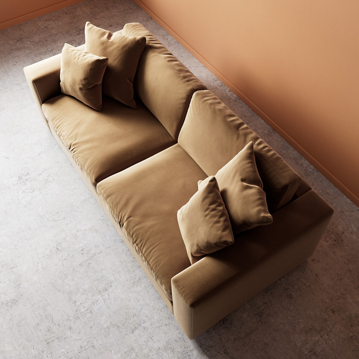 Althaea Easy Velvet 2/3/4 Seater Sofa biscuit, SWOON