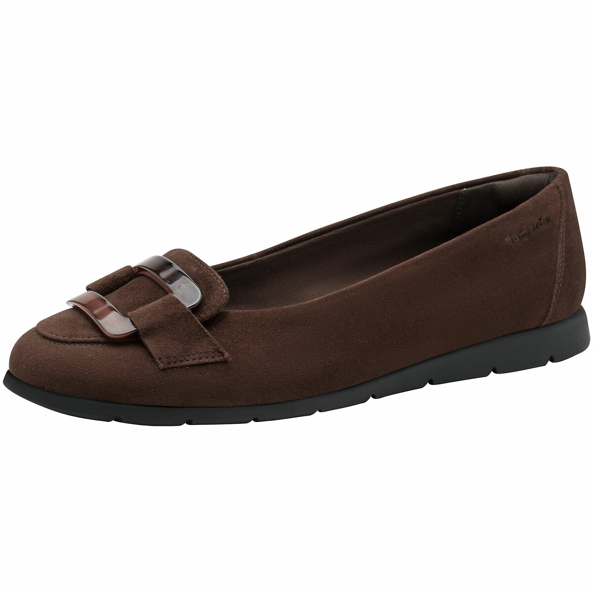 Leather Ballet Flats dark brown, TAMARIS