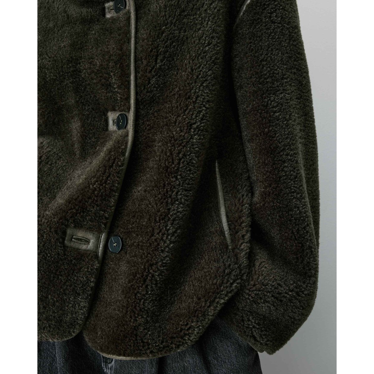 Manteau en Imitation fourrure oversize boutonné kaki Amelio kaki, GRACE & MILA