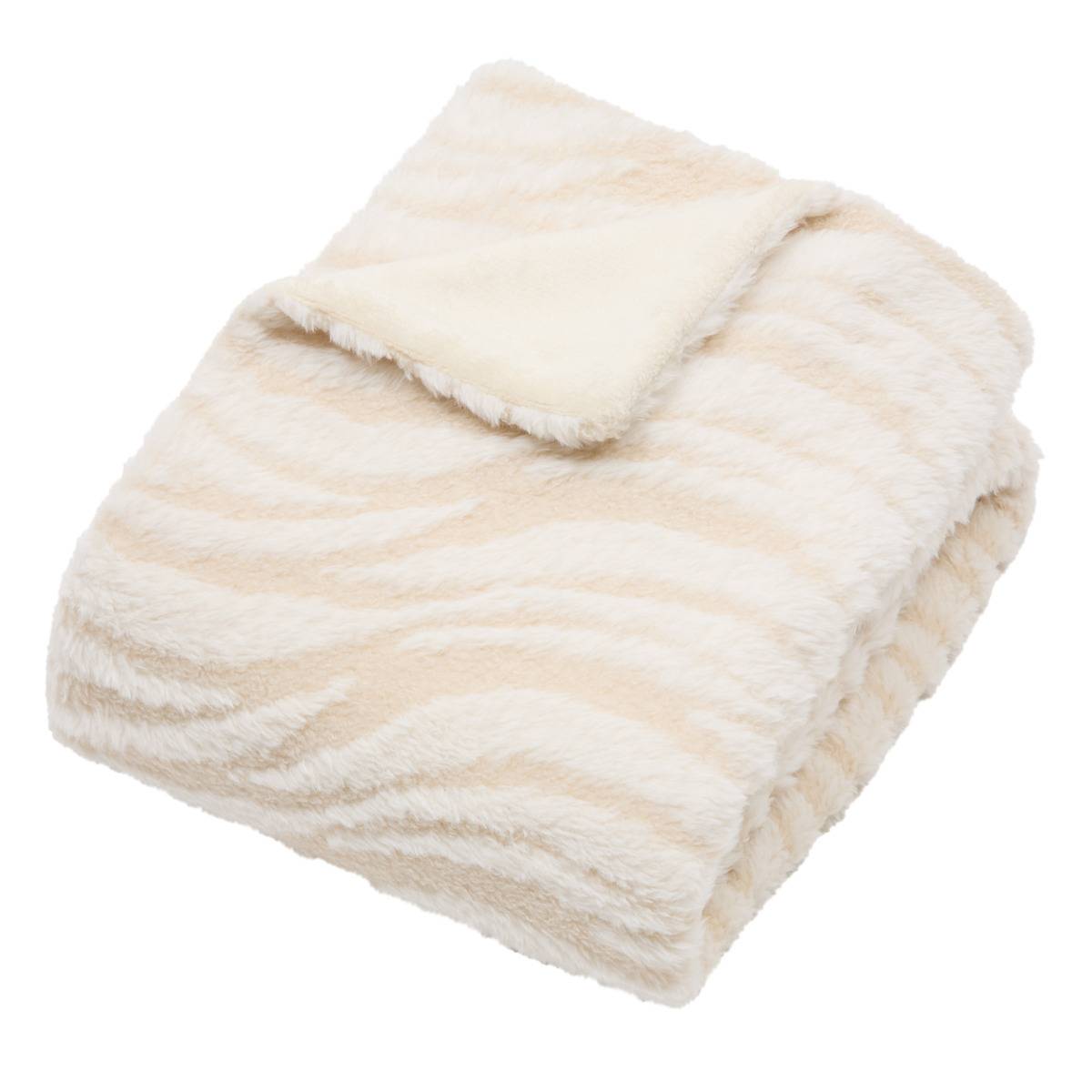 Plaid BOUCLY beige lin, ATMOSPHERA