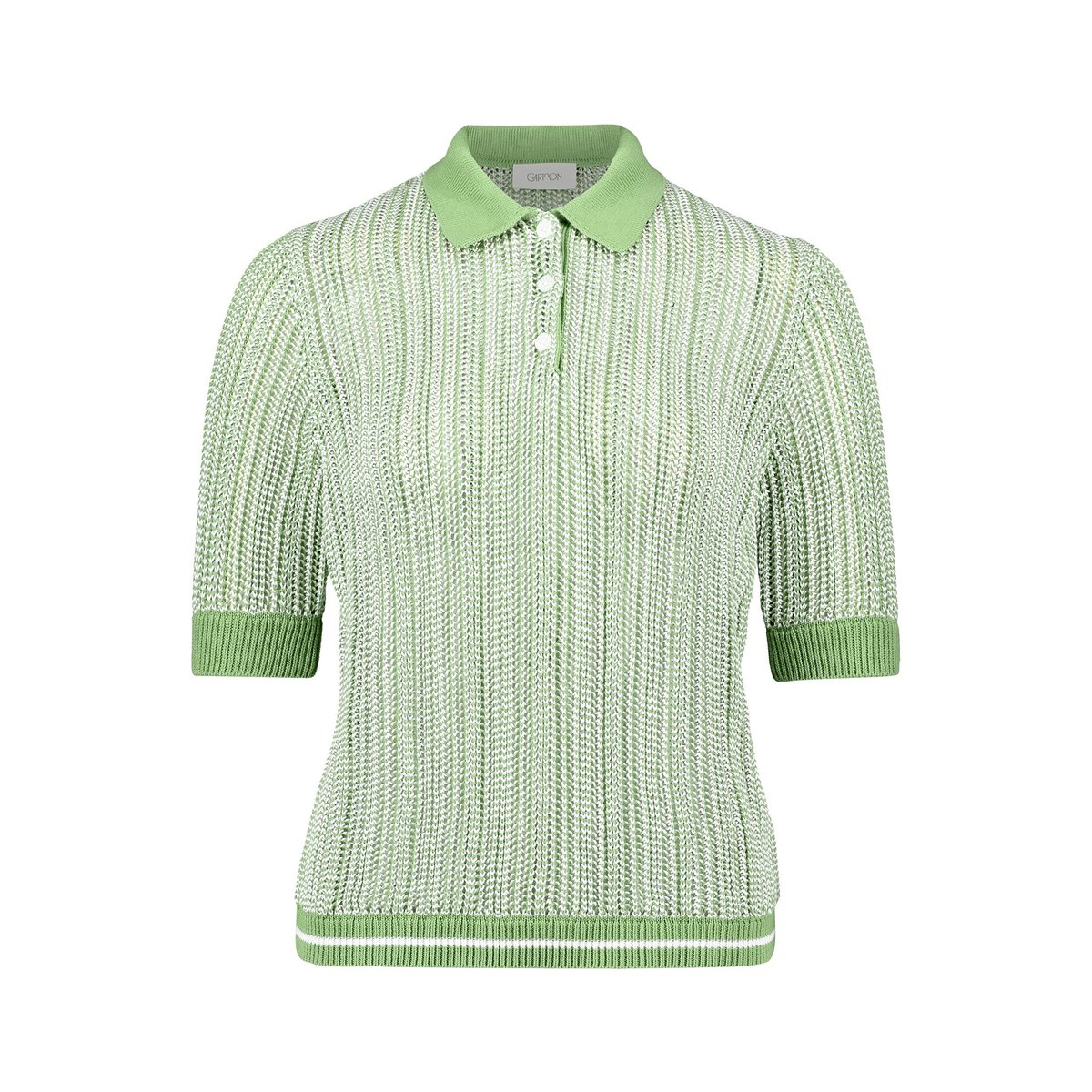 Pull-over en maille à col khaki/white, CARTOON
