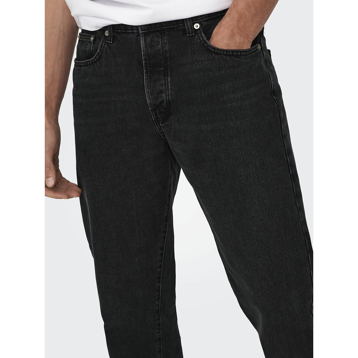 Jean droit noir denim, ONLY & SONS