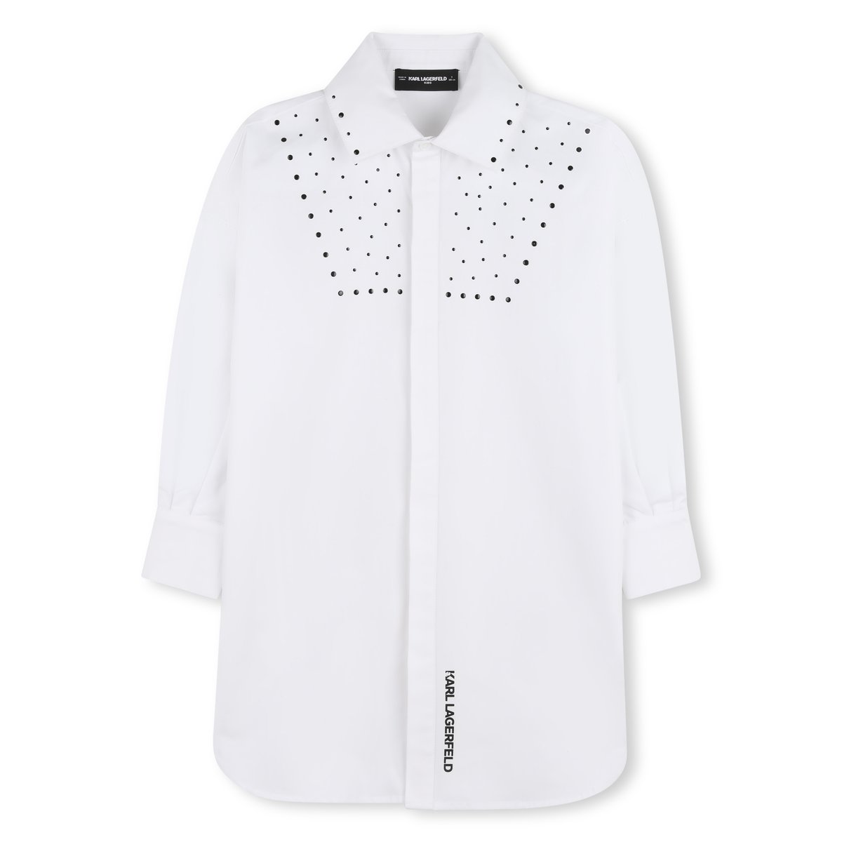 Robe chemise manches longues blanc, KARL LAGERFELD KIDS