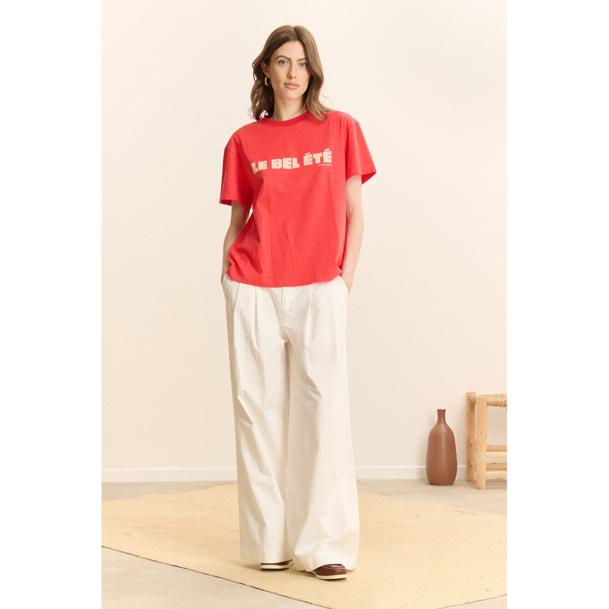 T-shirt imprimé manches courtes ETE rouge, GARANCE PARIS