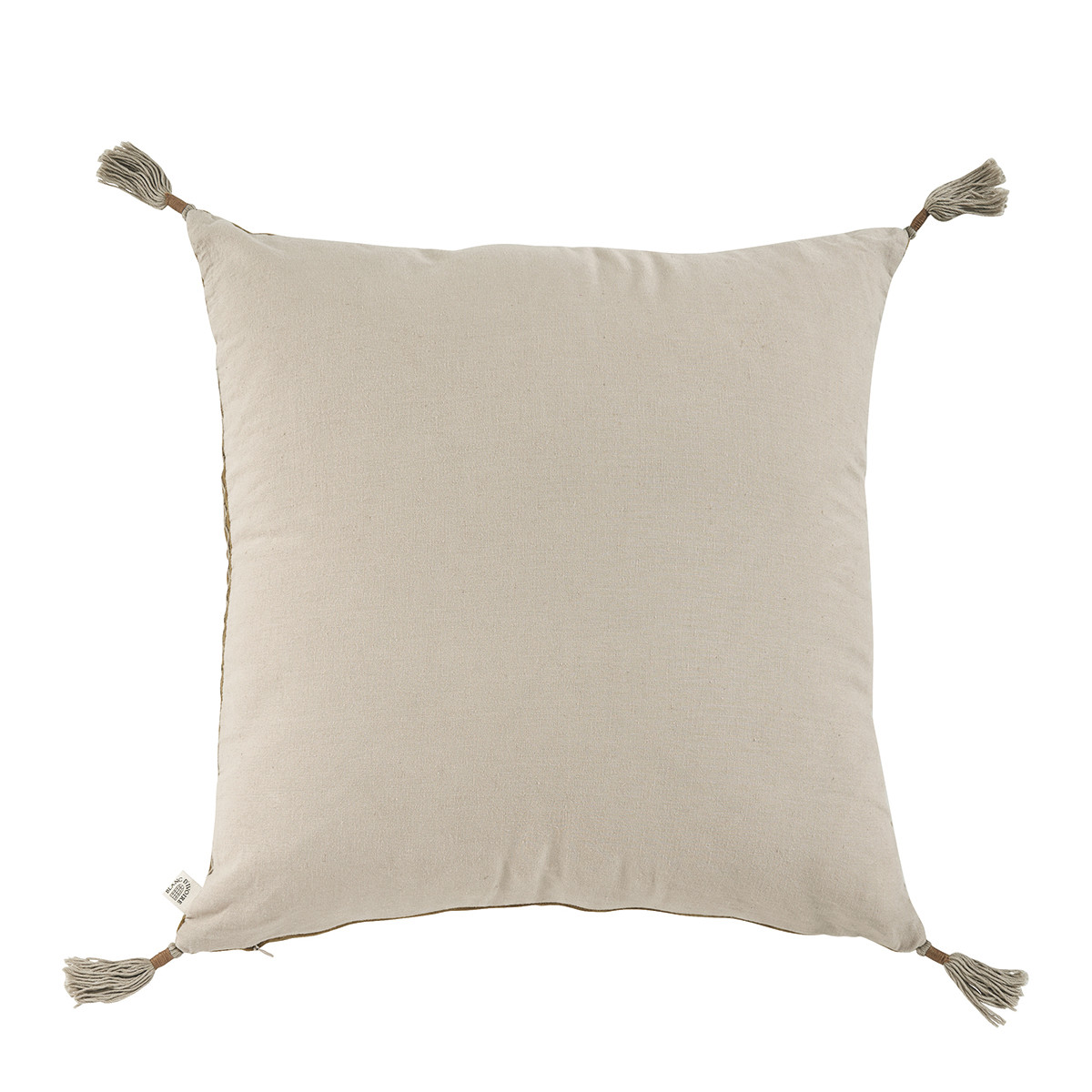 Housse de coussin en velours de coton bronze, BLANC D’IVOIRE