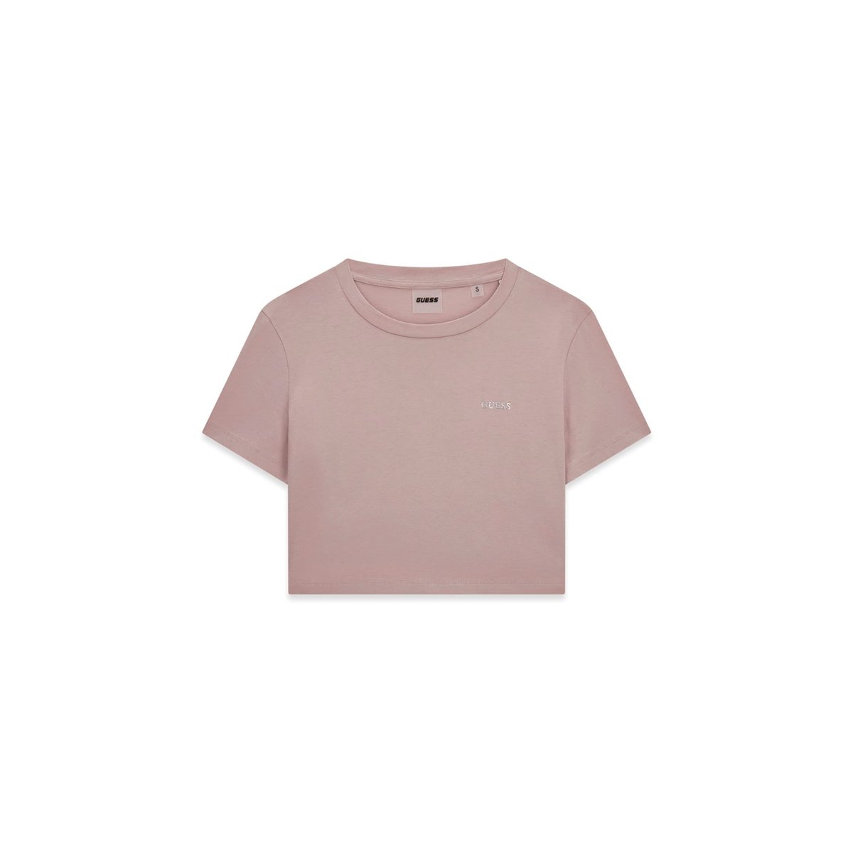 T-Shirt Boxy Cropped rose poudré, GUESS