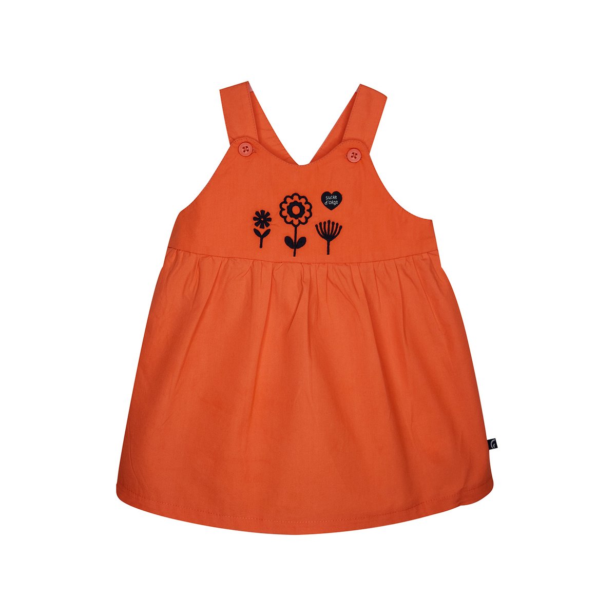 Tee shirt robe laurette popeline bebe orange, SUCRE D'ORGE