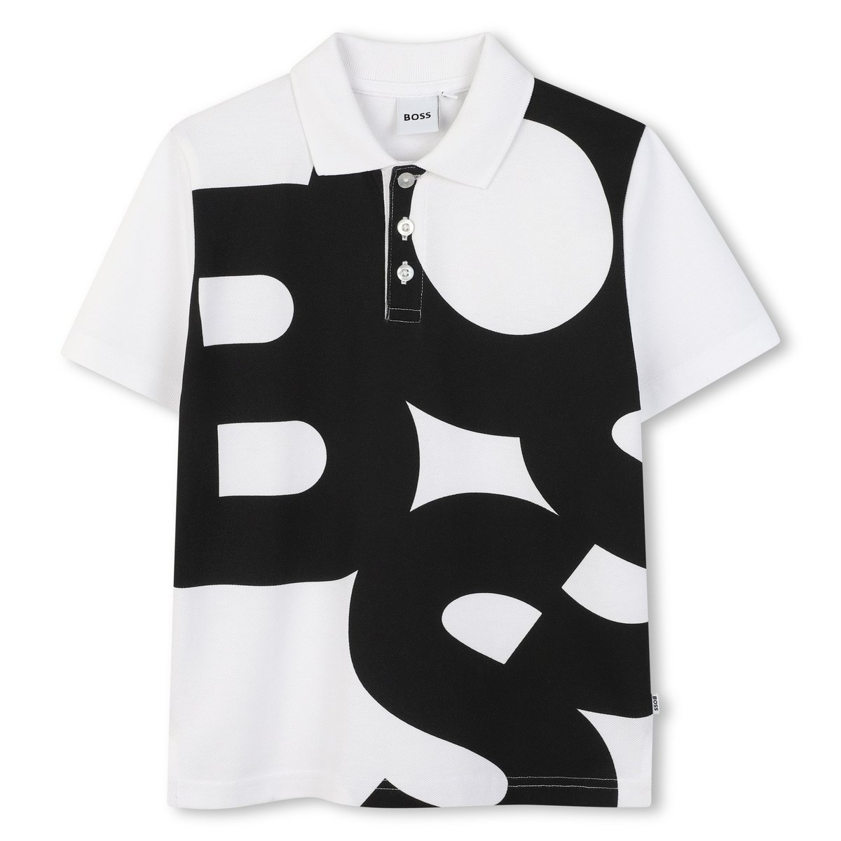 Polo en coton blanc, BOSS KIDSWEAR