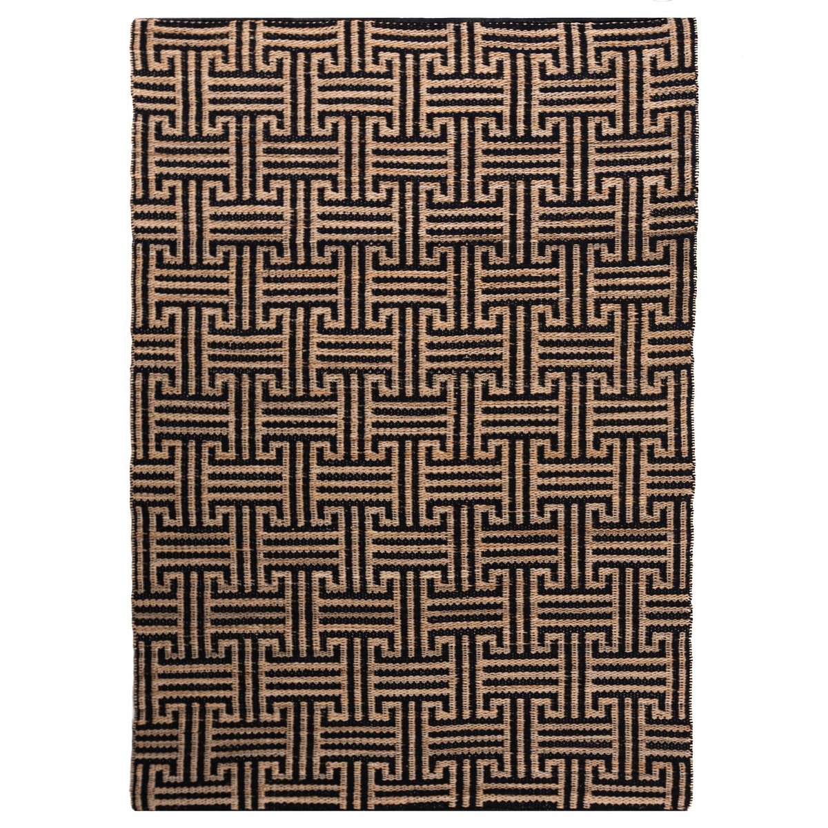 Tapis en jute MEANDER noir, FLAIR RUGS