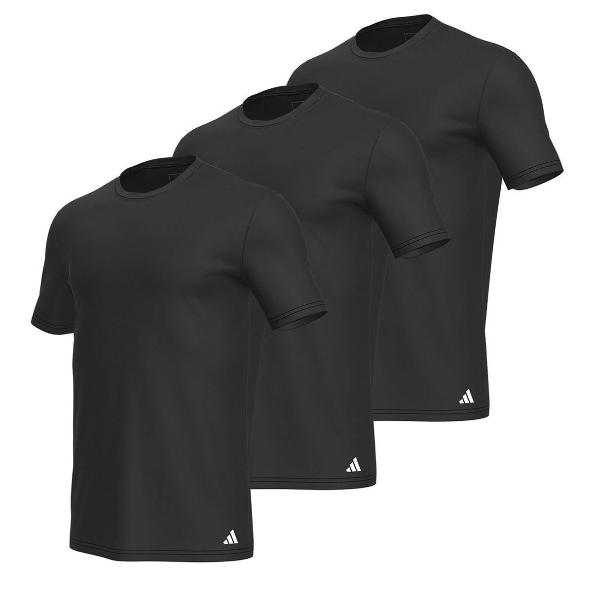 Tee-shirt col rond, lot de 3, ACTIVE CORE COTTON noir, ADIDAS SPORTSWEAR