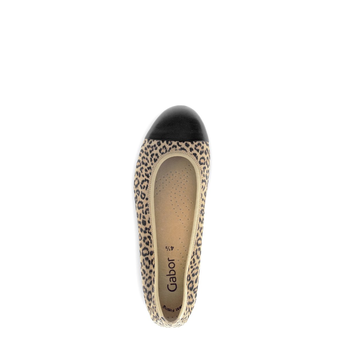 Ballerines en à talon décroché effet galvanisé beige, GABOR