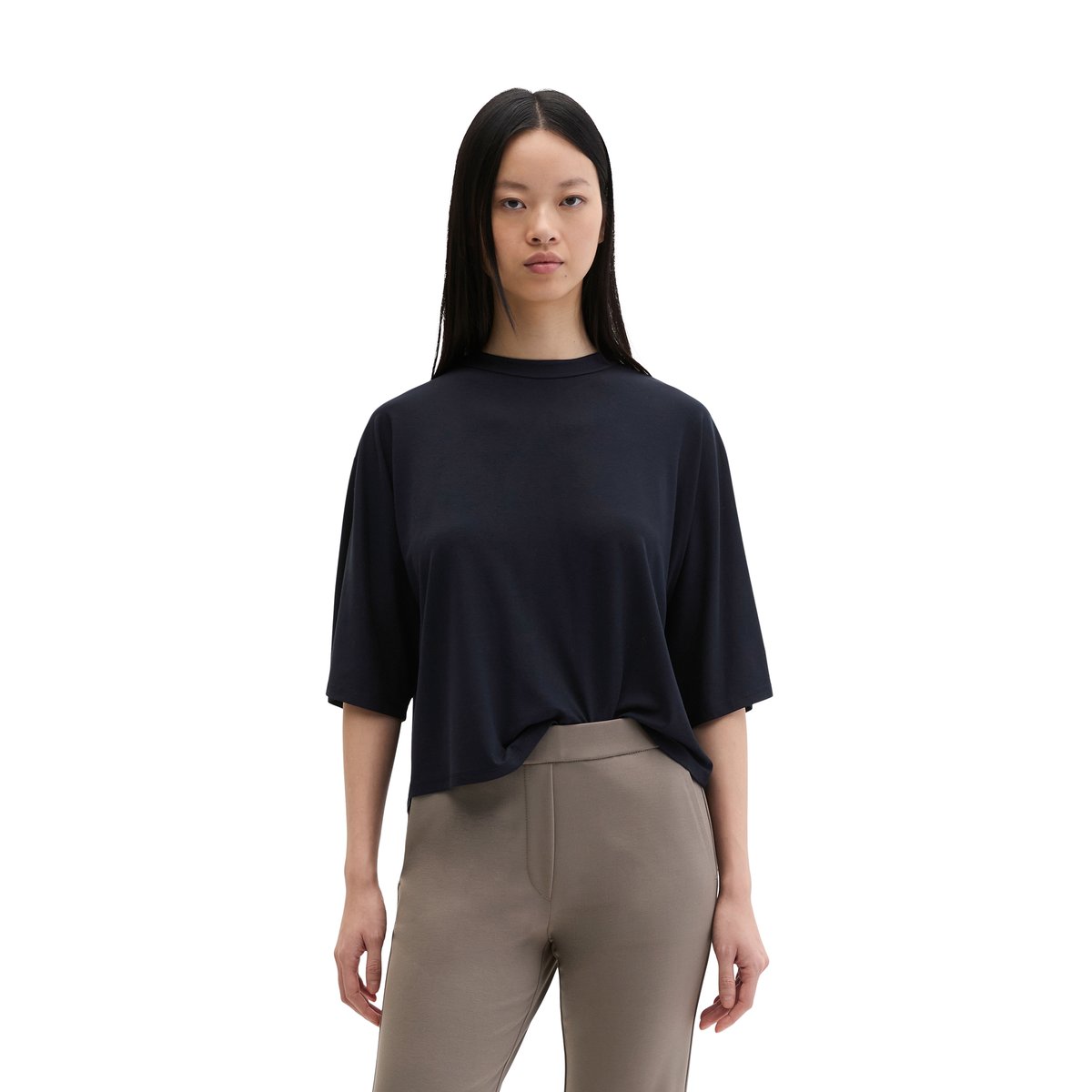 Chemisier loose en LENZING™ ECOVERO™ bleu foncé, MARC O'POLO