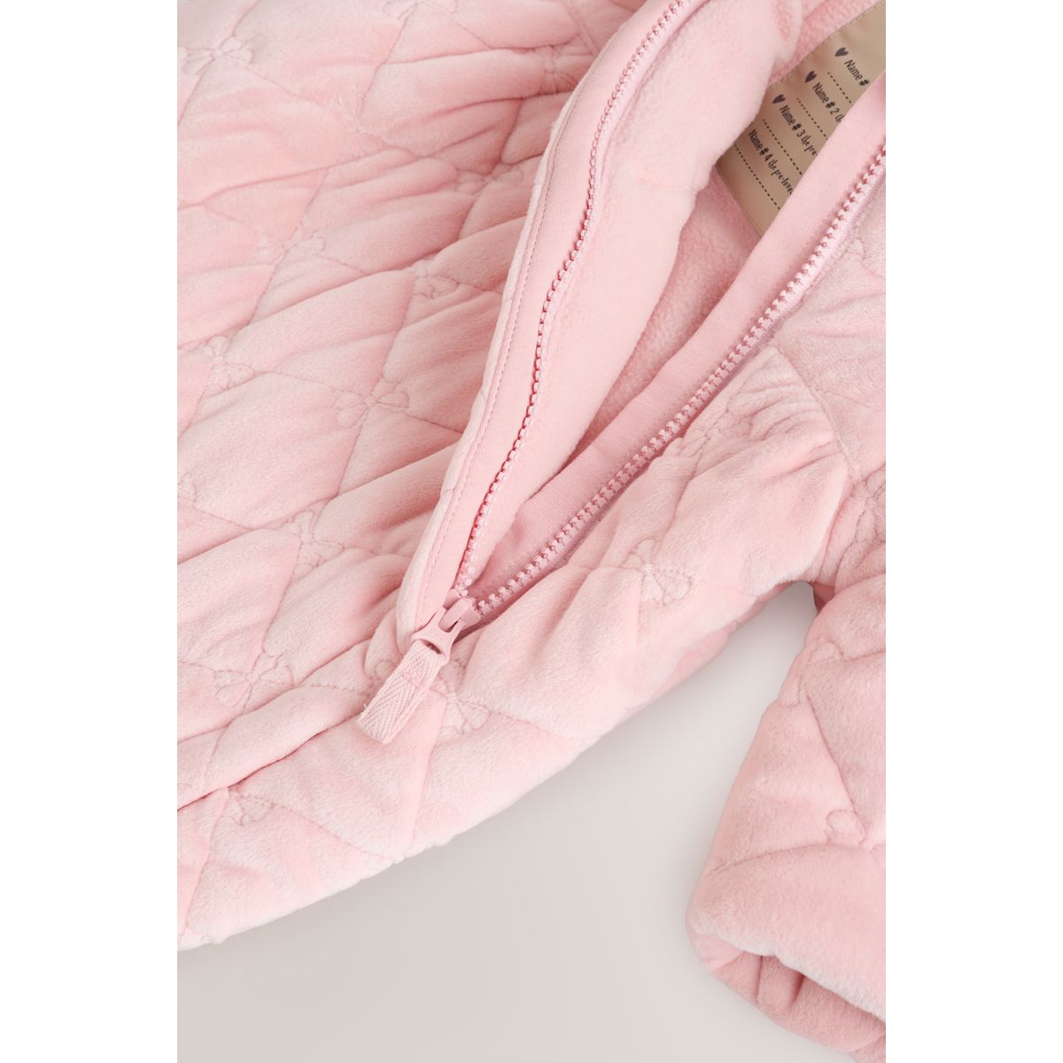 Combinaison bébé matelassée velours rose, NEXT
