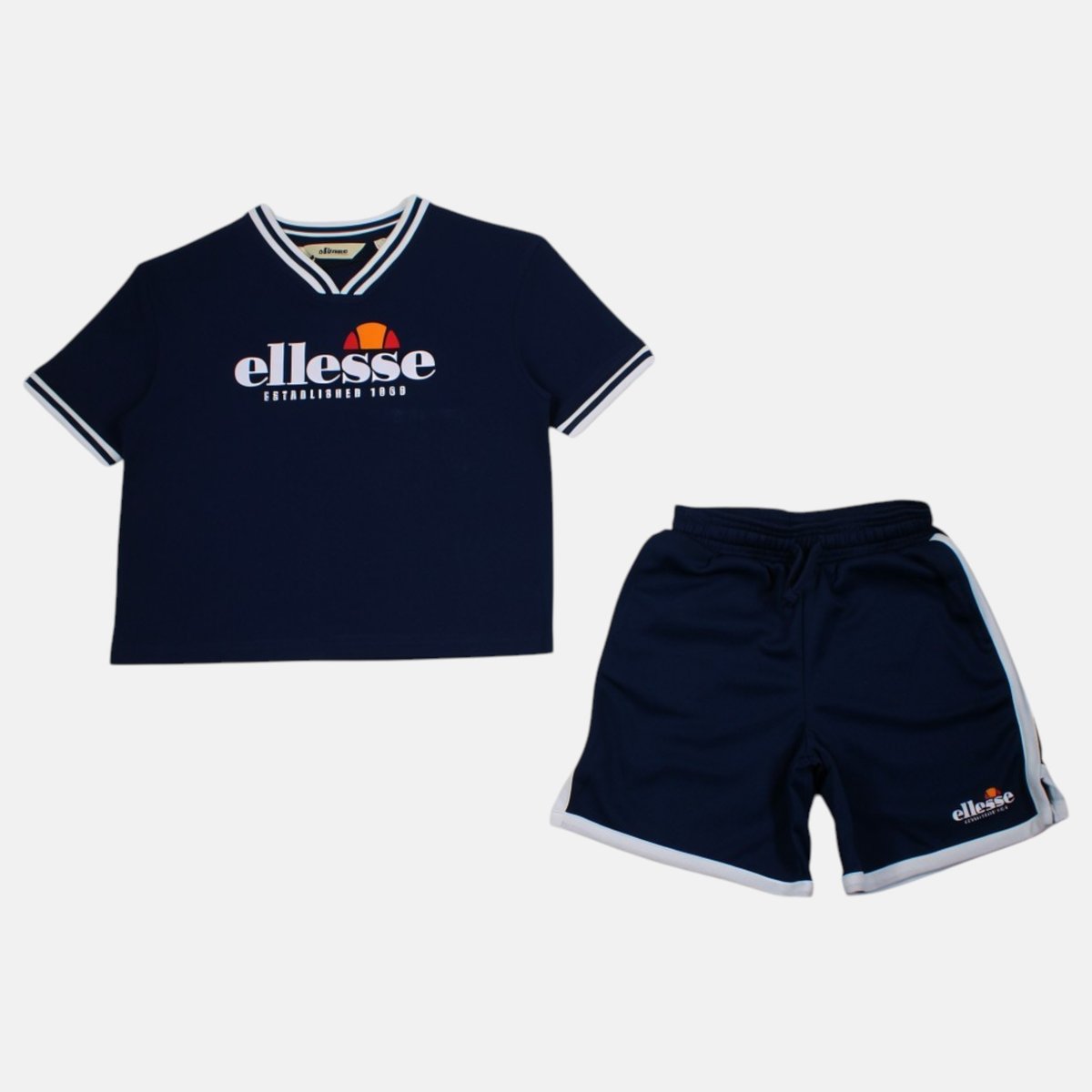 Ensemble t-shirt manches courtes et short TENNIS bleu marine, ELLESSE