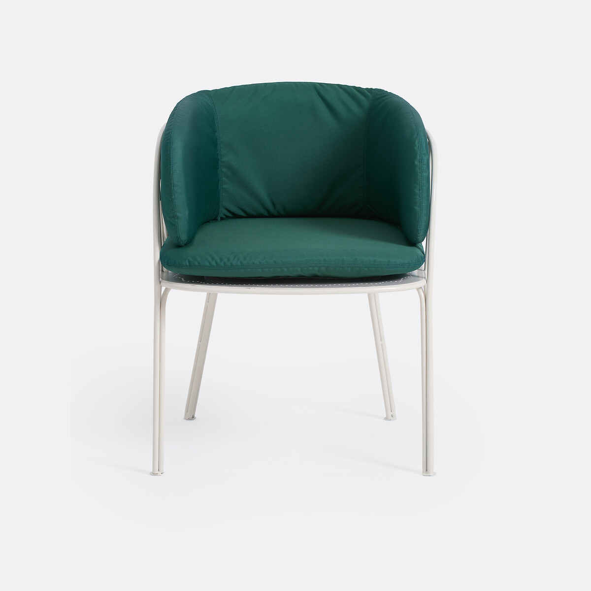 Fauteuil de table de jardin, en métal acier, avec coussins, LACOMO galet, LA REDOUTE INTERIEURS
