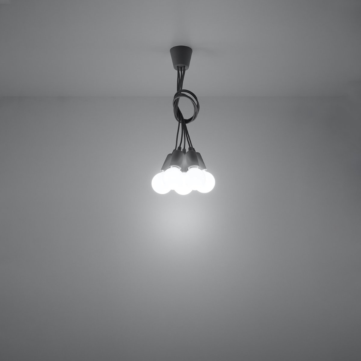 Suspension PVC Gris E27 5 Diego gris, EDEN