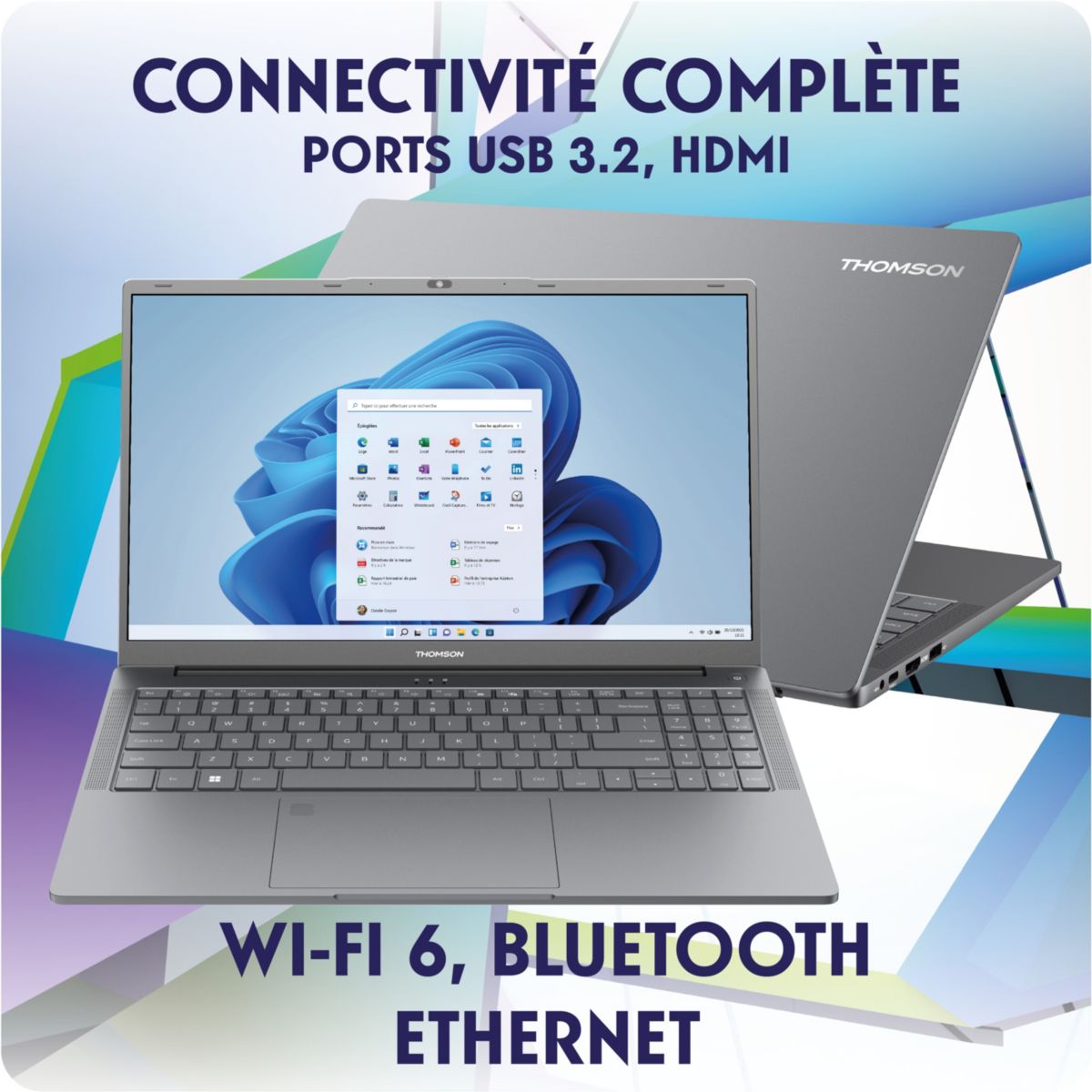 Ordinateur portable NX15R716TU512 15,6" AMD Ryzen 7 7735HS 16 Go RAM DDR5 SSD 512 Go couleur unique, THOMSON