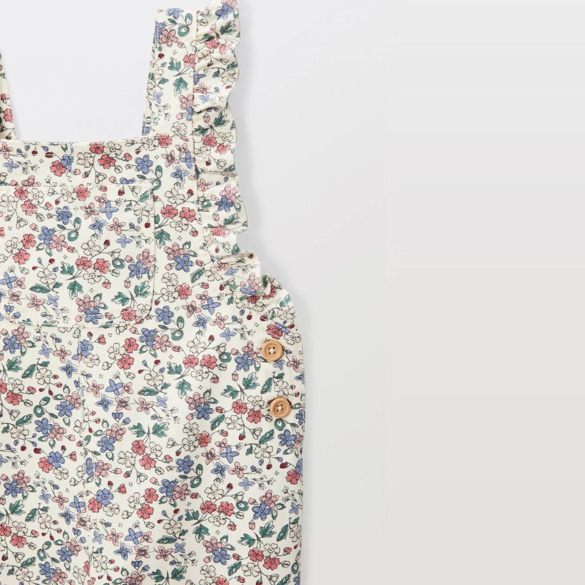 Salopette longue imprimée en coton BIO GOTS naturel, BOUT'CHOU