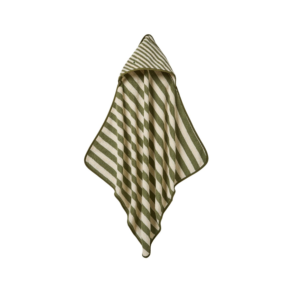 Cape de bain ELIE kaki ecru, CARRE BLANC