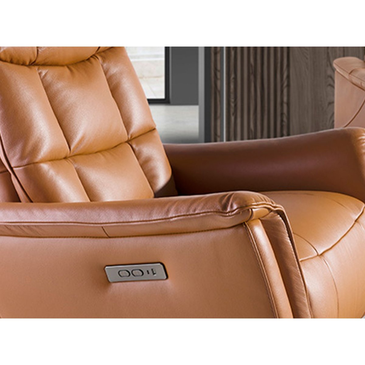 Fauteuil pivotant en cuir marron | noir, ANGEL CERDA