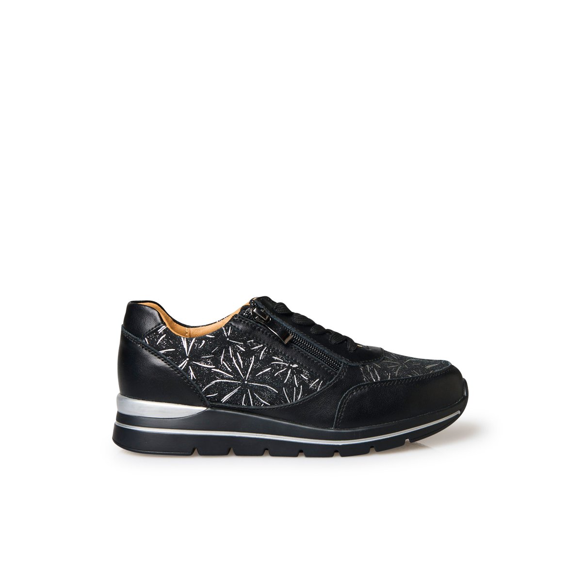 Derbies zip et lacets semelle amovible noir, PEDICONFORT