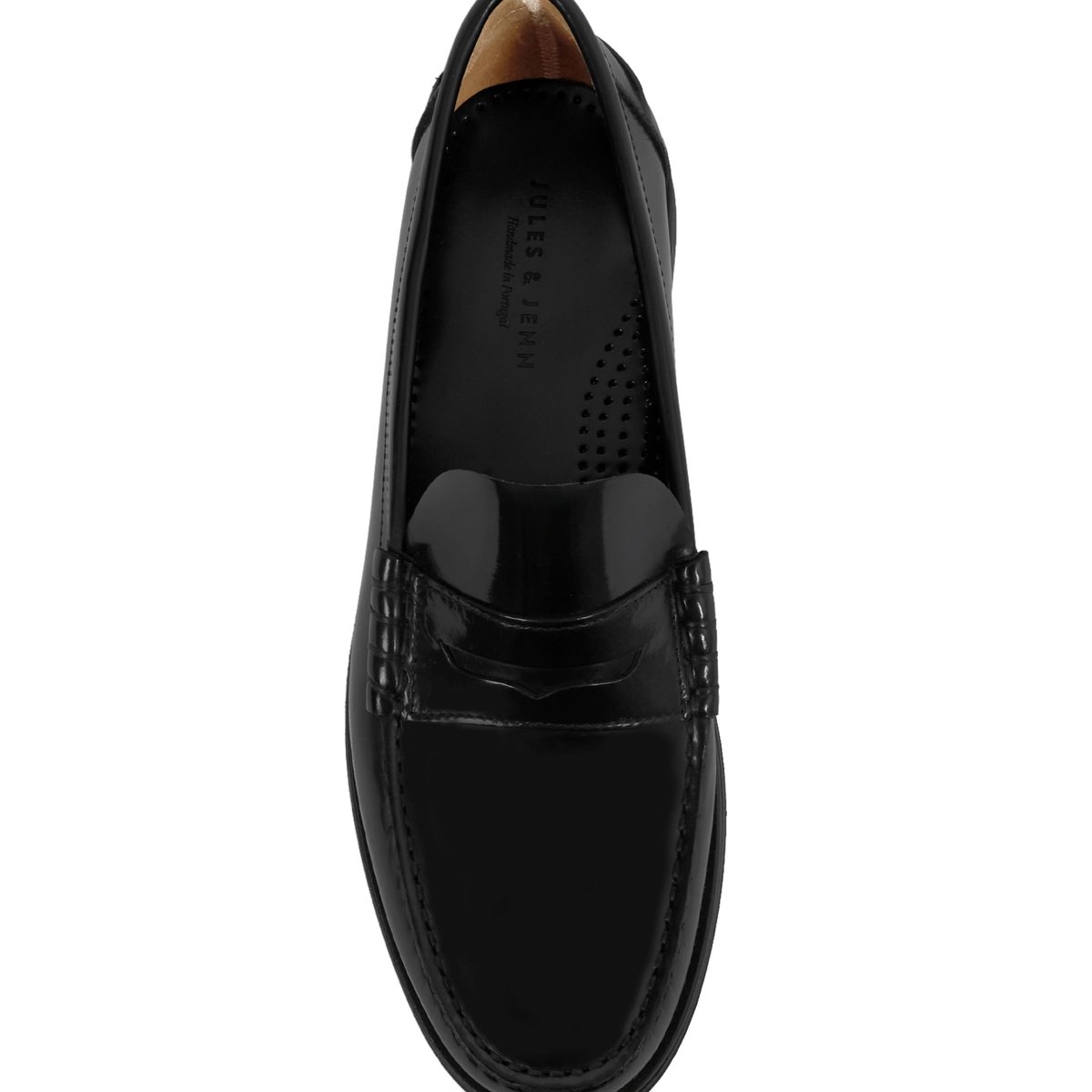 Mocassins Gustave cuir vernis noir, JULES & JENN