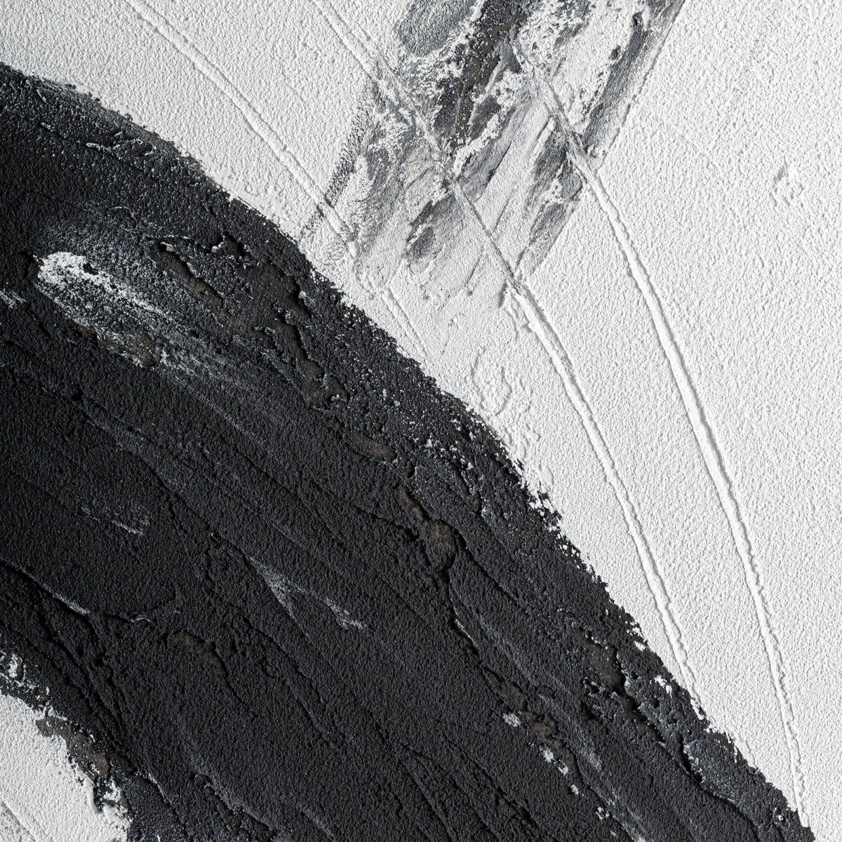 Triptyque mural abstrait sur toile, Lot de 3 noir et blanc, RECOLLECTION