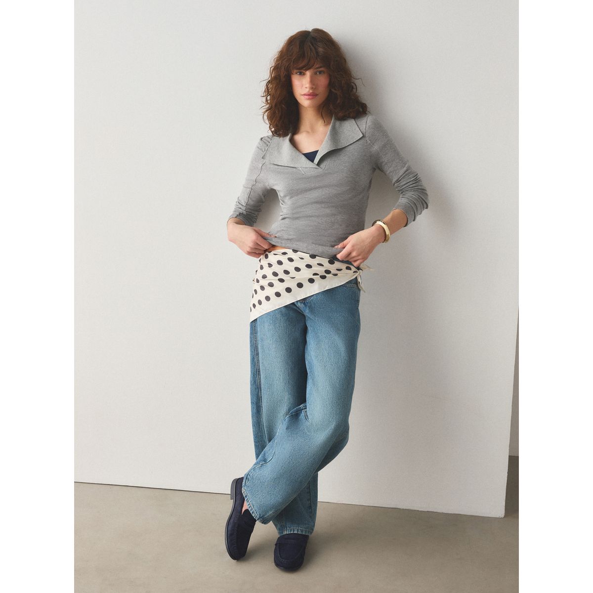 Mocassins forever comfort® en cuir bleu marine, NEXT