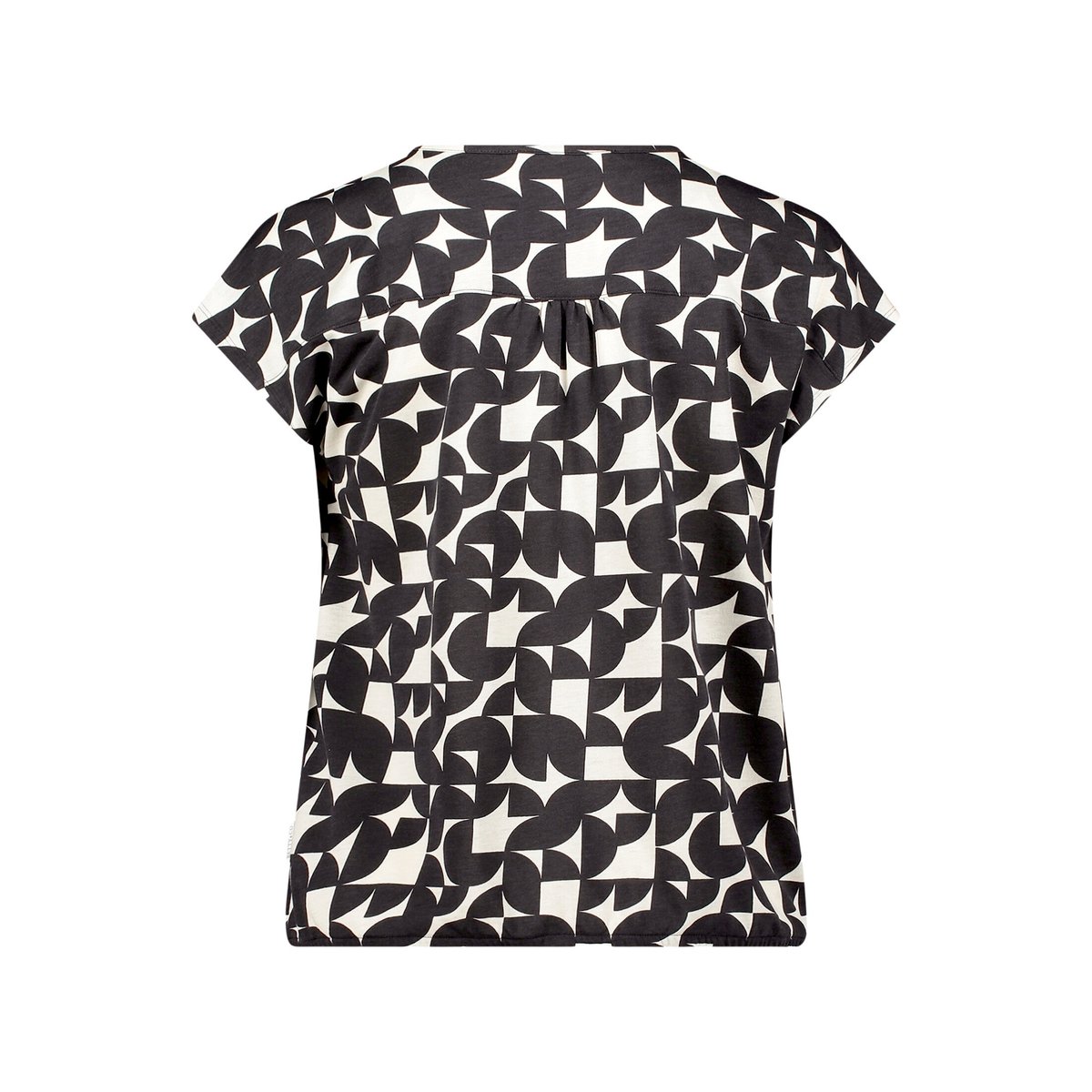 T-shirt façon blouse à élastique noir/blanc, BETTY & CO