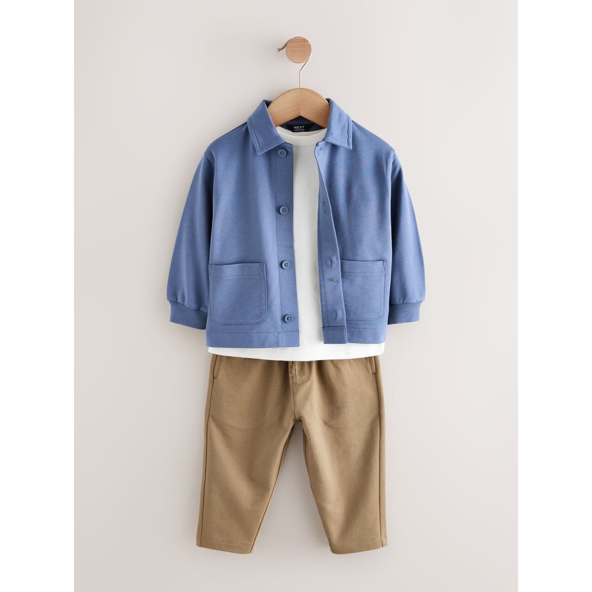 Chemise, t-shirt jersey et jogging, 3 pièces bleu, NEXT