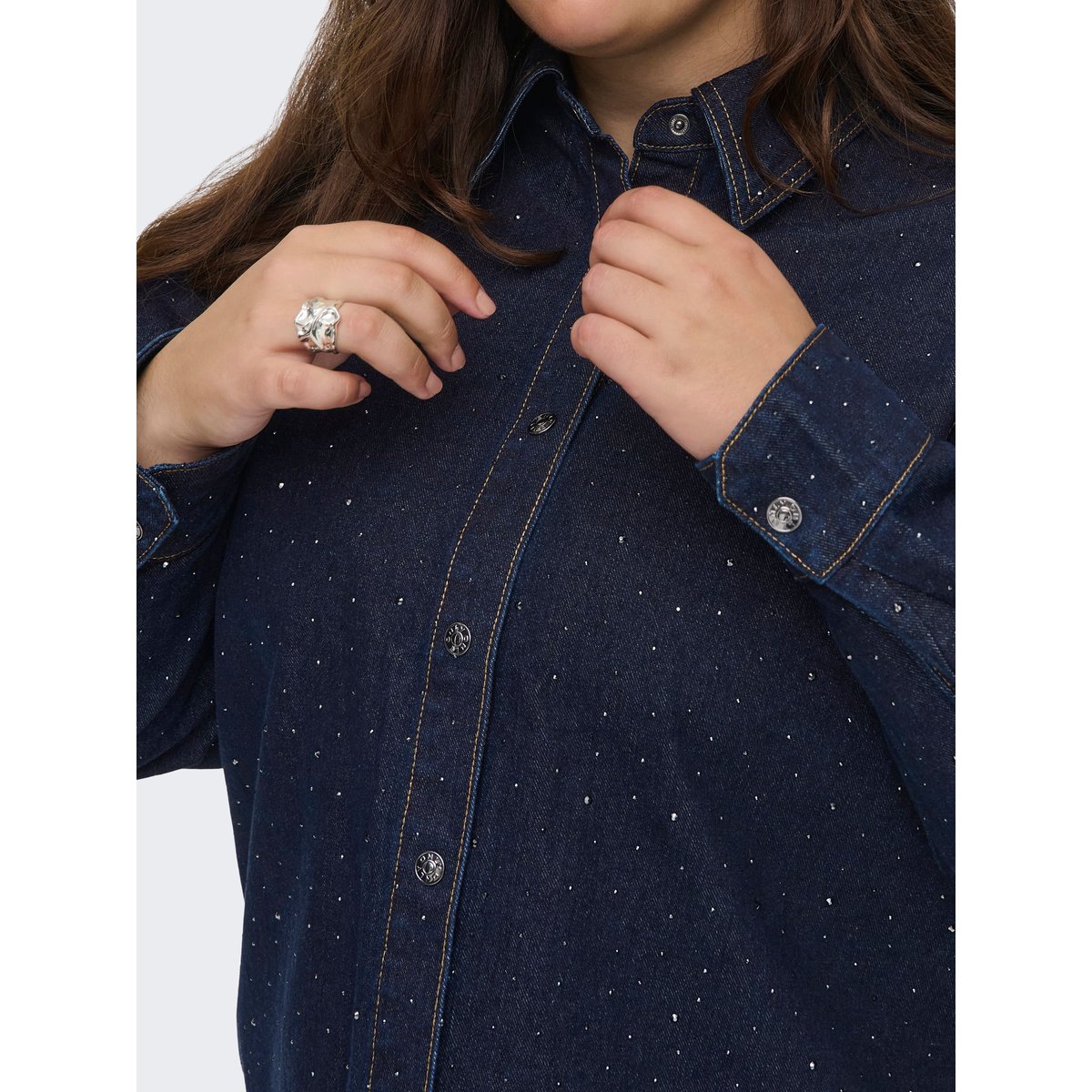 Chemise En Denim dark blue denim, ONLY CARMAKOMA