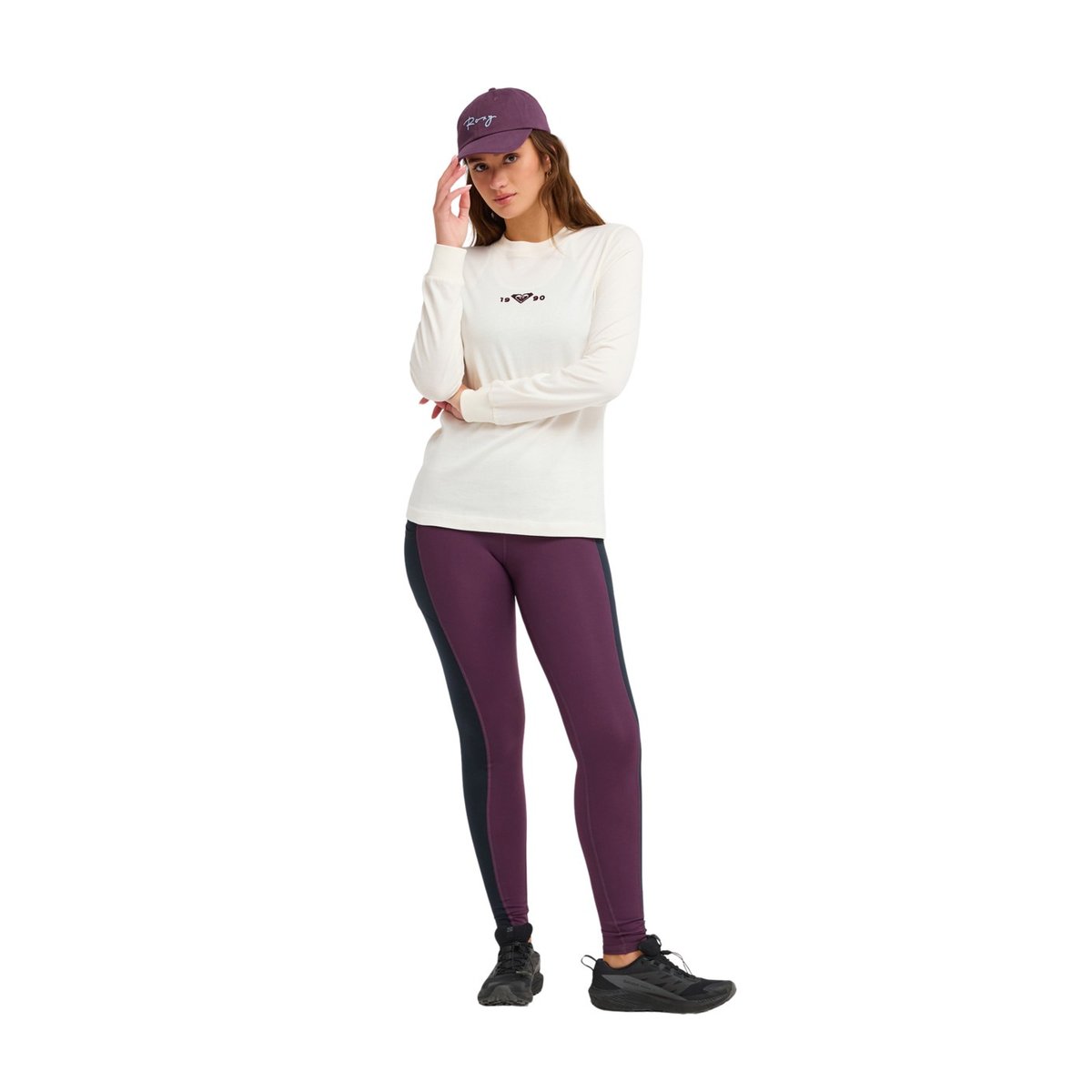 Haut de sport manches longues ESS ENERGY ELEVATED. blanc whisper white, ROXY