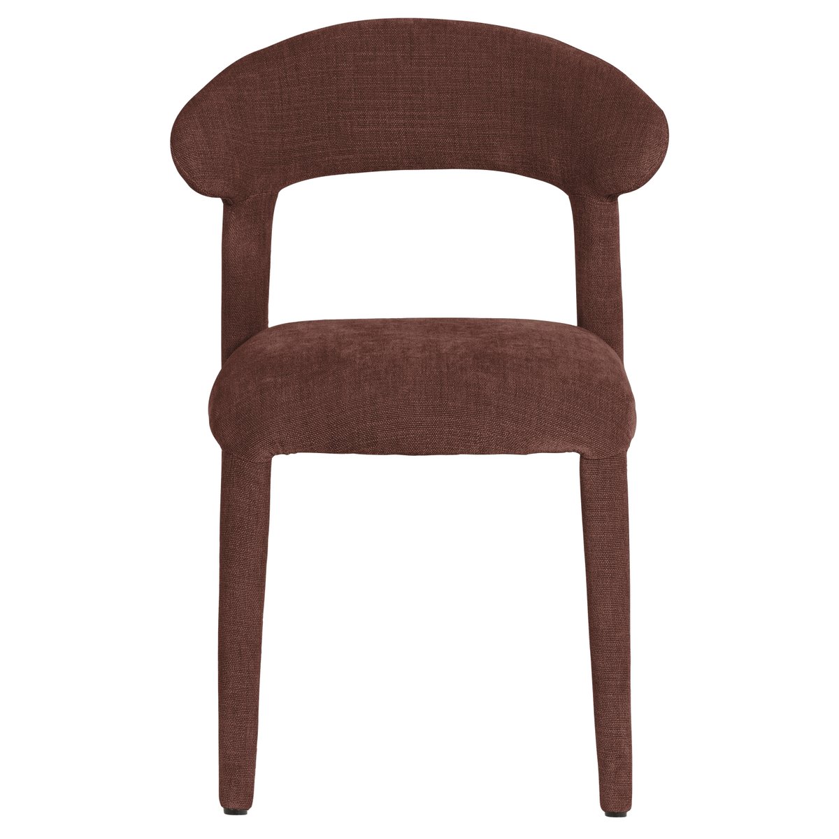 Lot de 2 chaises de salle à manger en aspect lin SILE bordeaux, WOOOD