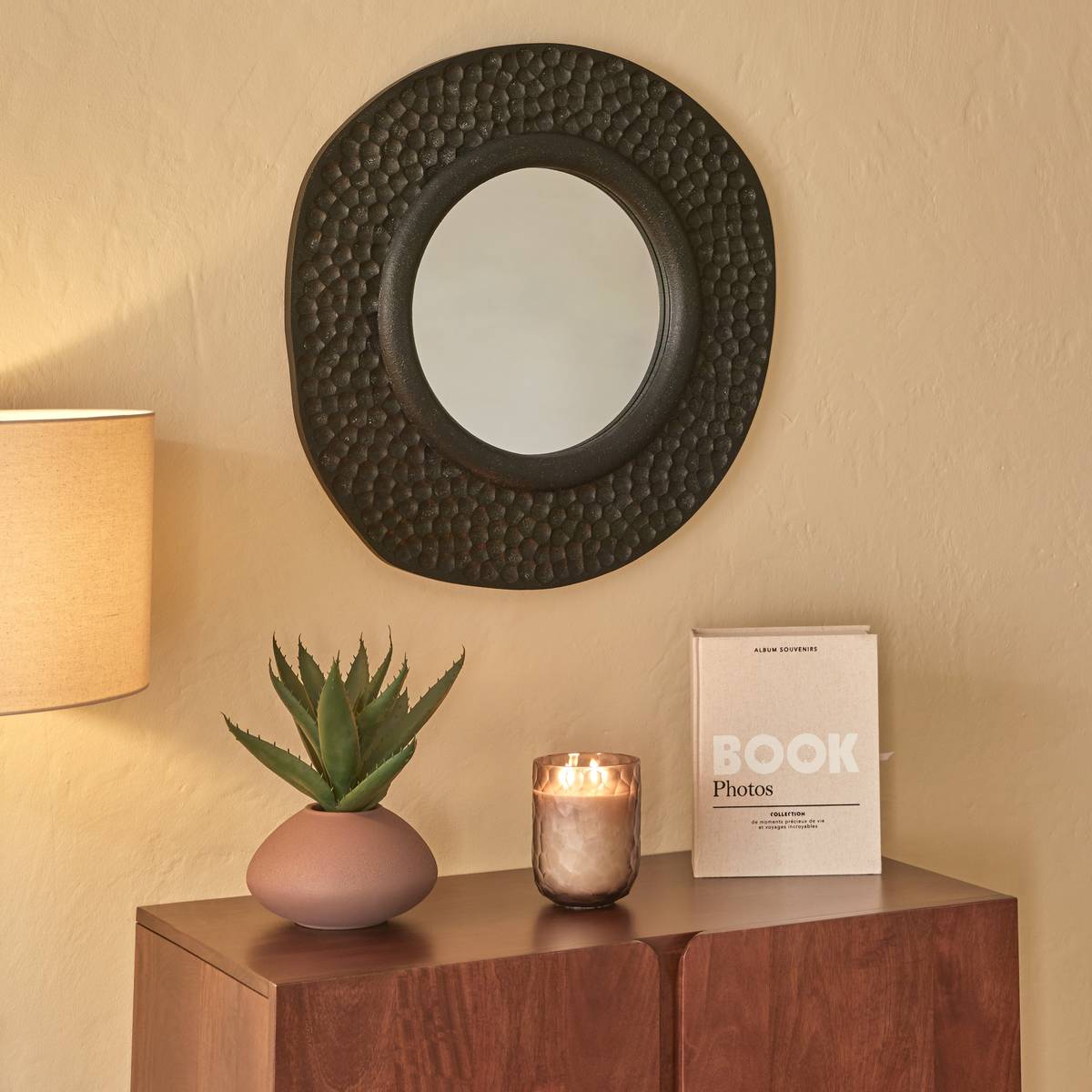 Miroir rond NYER noir, ATMOSPHERA