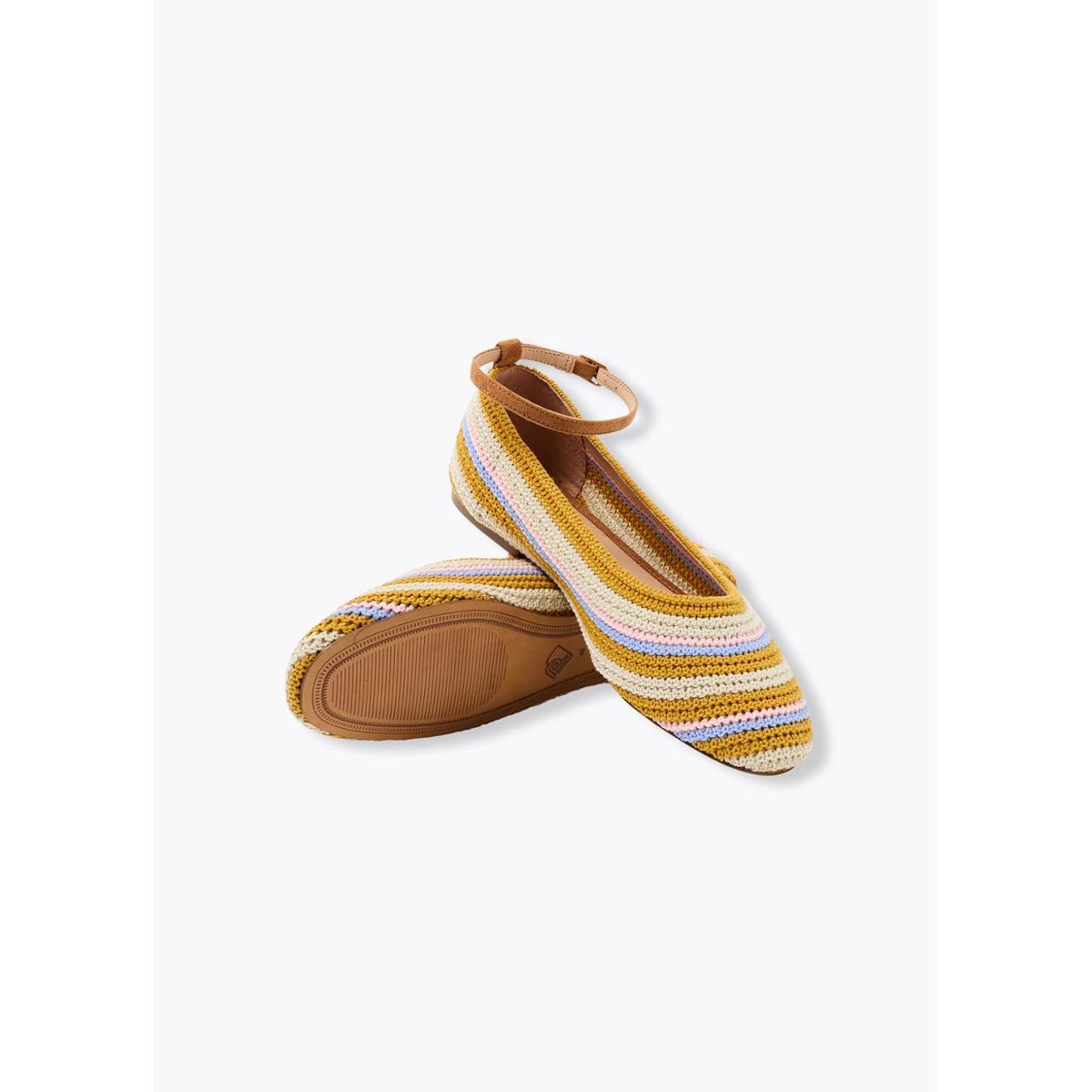 Ballerines rayées en crochet rayures multicolores, PROMOD