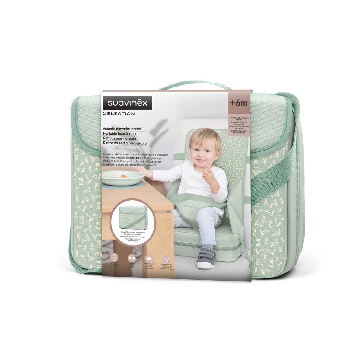 Réhausseur de chaise WONDERLAND lapin rose, SUAVINEX