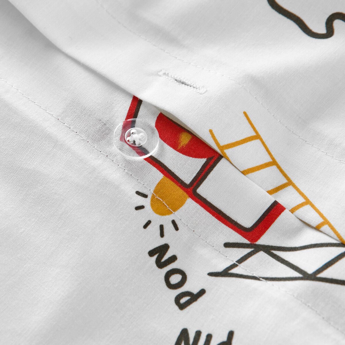 Pompier Bis Firefighter Print 30% Recycled Cotton Child's Duvet Cover white, SO'HOME