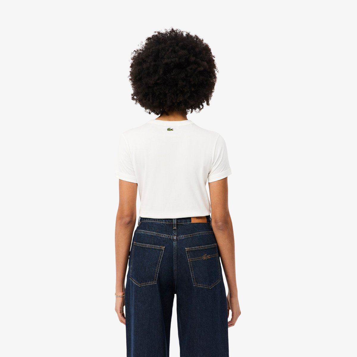 T-shirt jersey broderie blanc-70v, LACOSTE