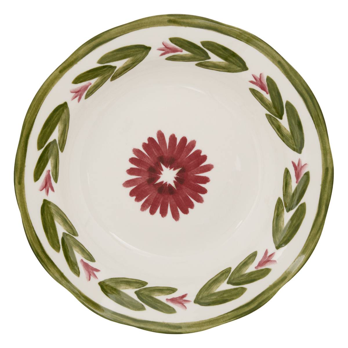 Lot de 6 assiettes creuses rondes en porcelaine MONA vert, ATMOSPHERA