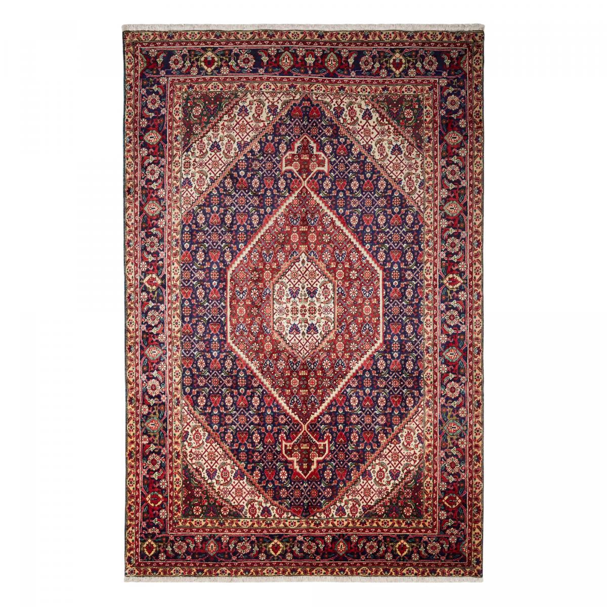Tapis d'orient, motif oriental raffiné, noué main, TABRIZ D rouge, bleu, crème, UN AMOUR DE TAPIS