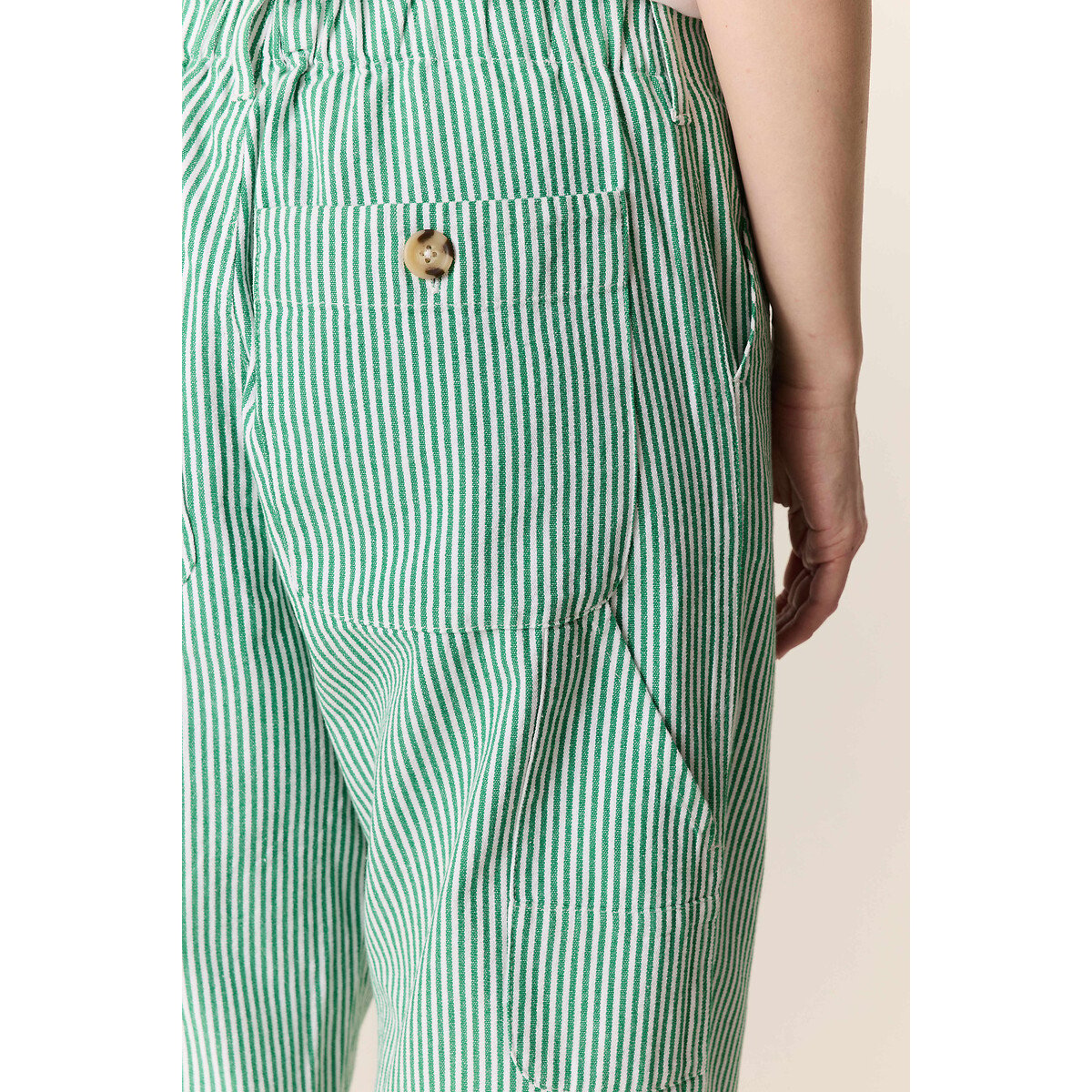 Armina Striped Straight Trousers green striped, LEON & HARPER