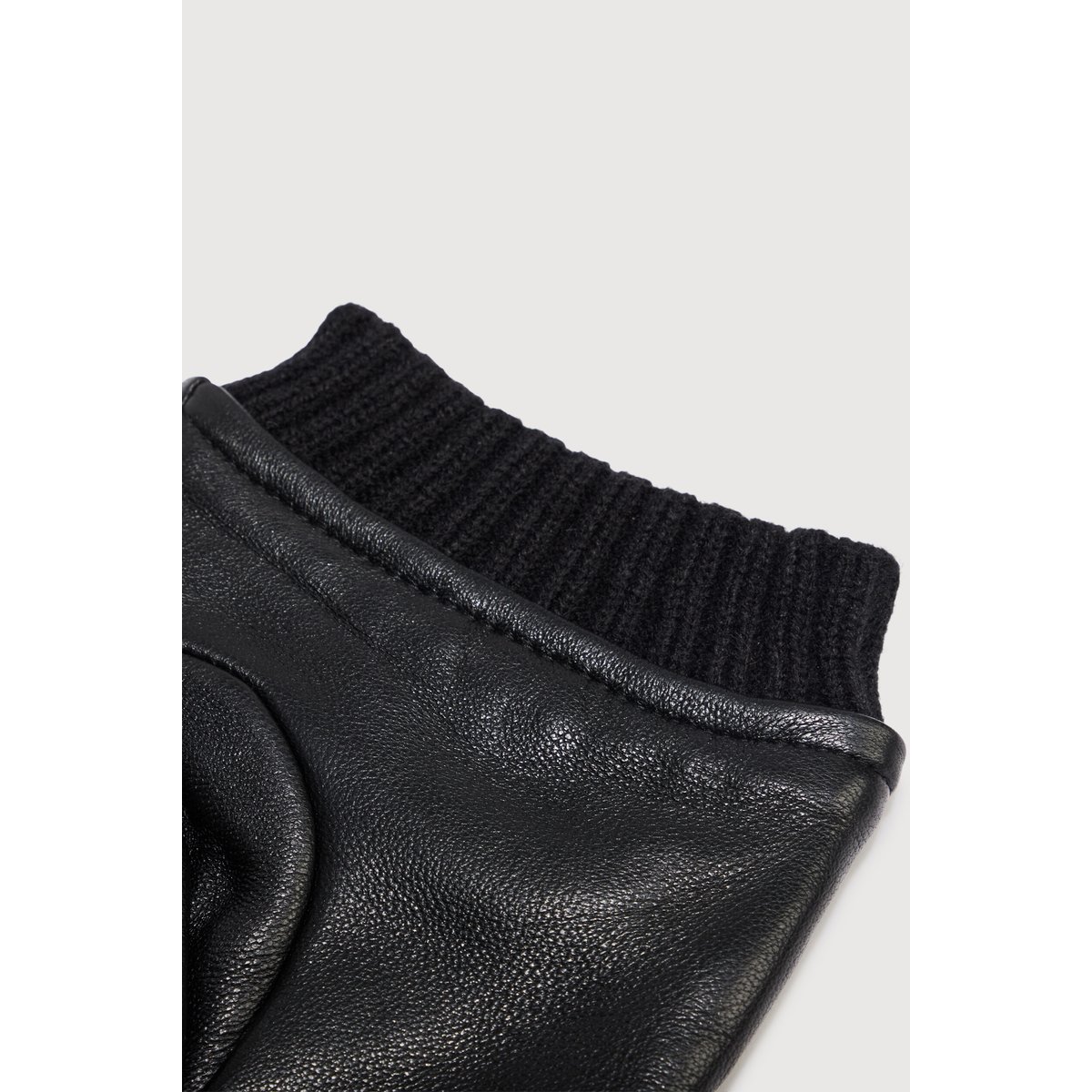 Gants en cuir avec doublure noir, BONOBO