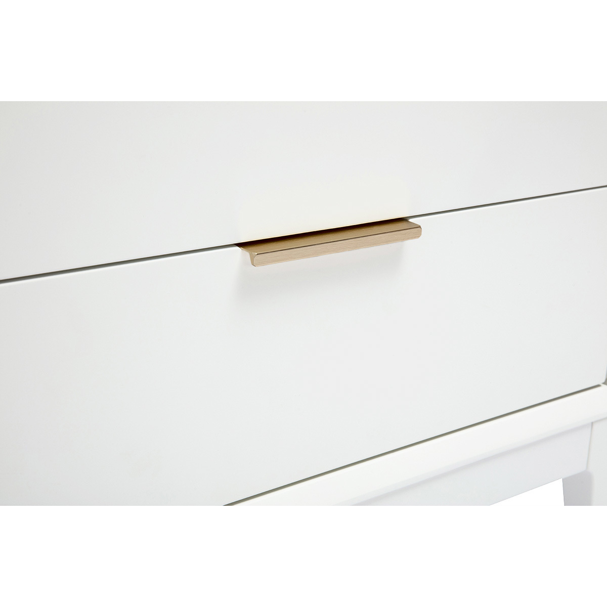 Table de chevet rose poudré et métal doré avec rangements GIANA blanc, MILIBOO