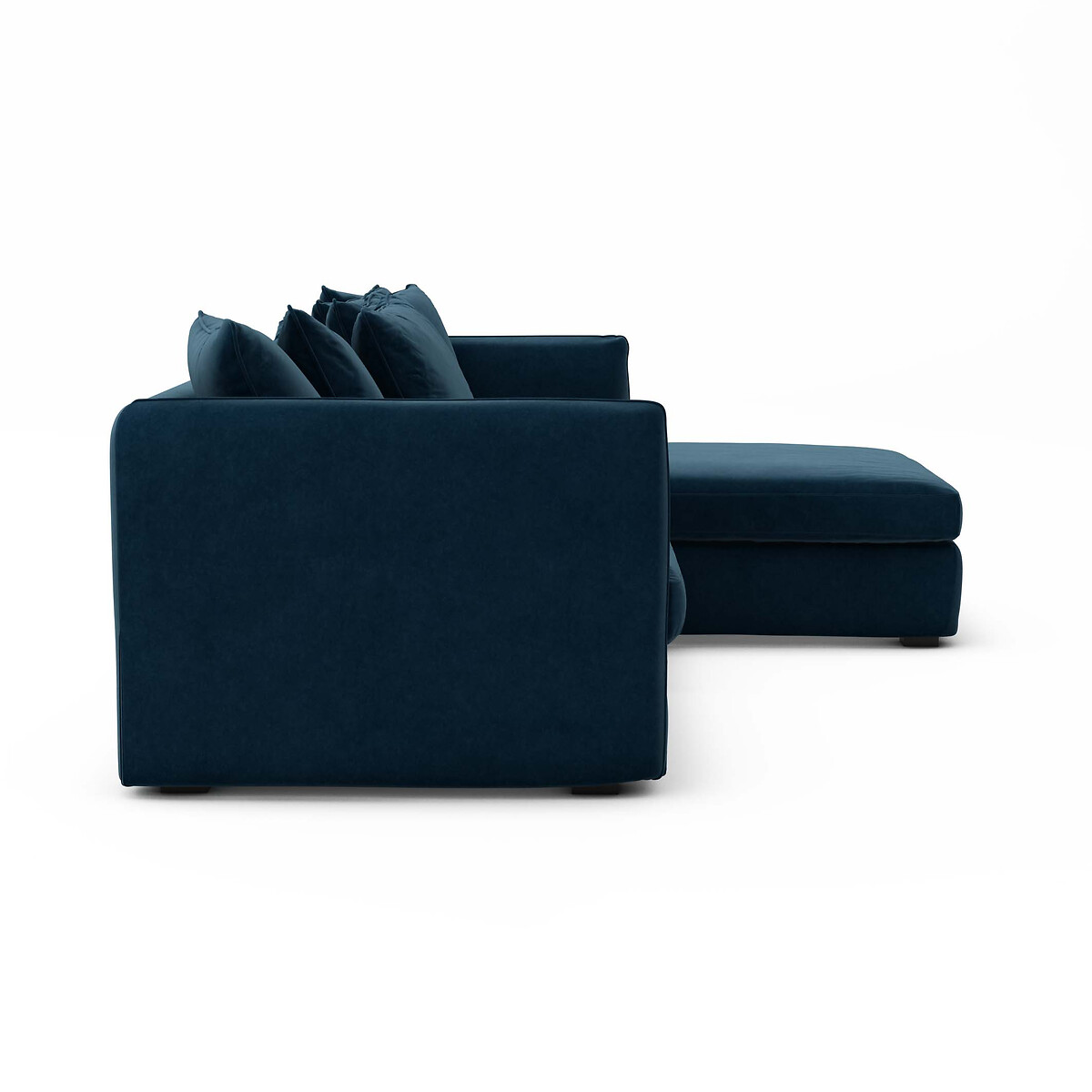 Canapé d’angle velours, Neo Chiquito bleu paon, AM.PM