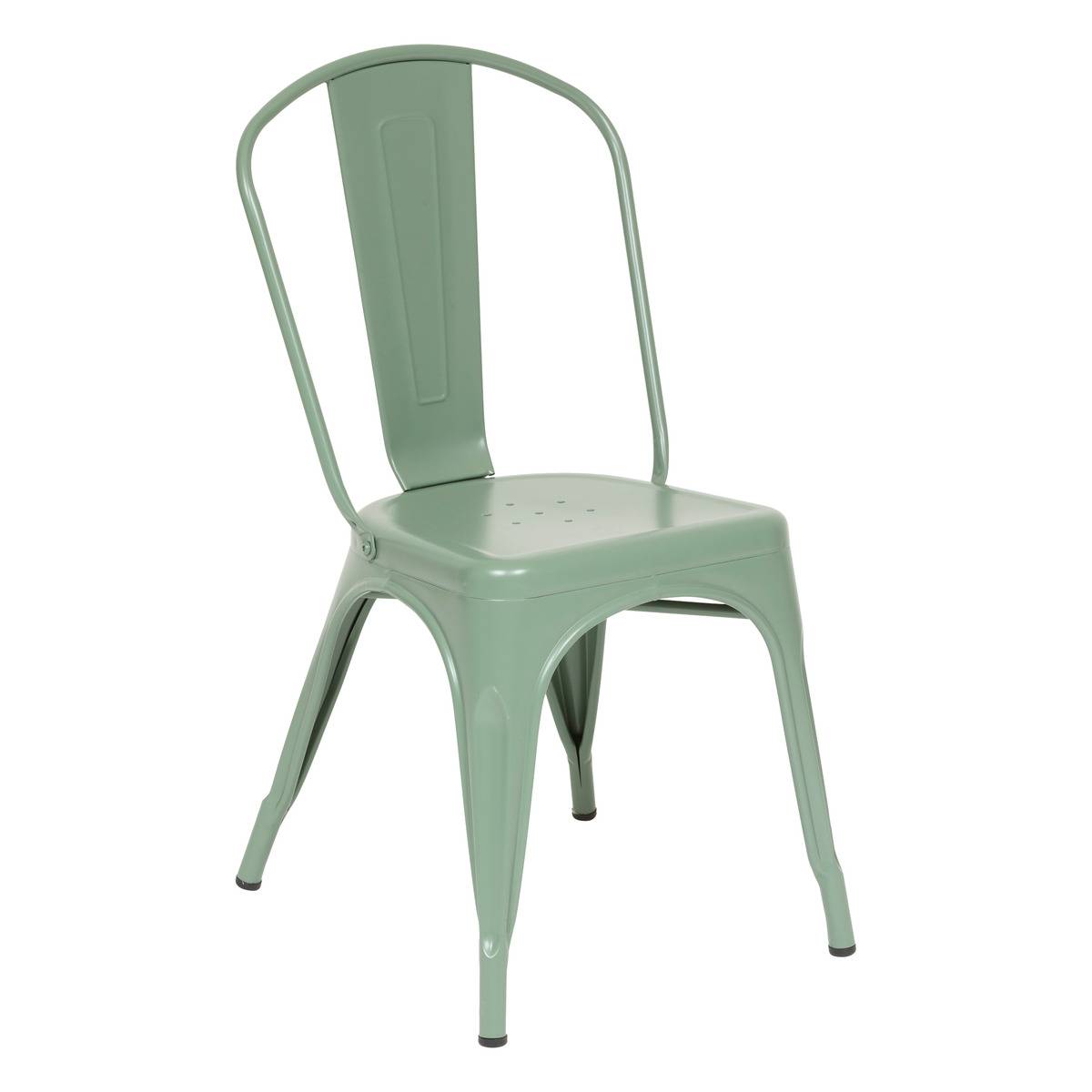 Chaise rétro en métal NIKO vert olive, ATMOSPHERA