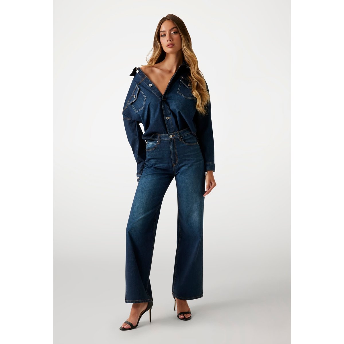 Jean Jambe Large bleu, GUESS