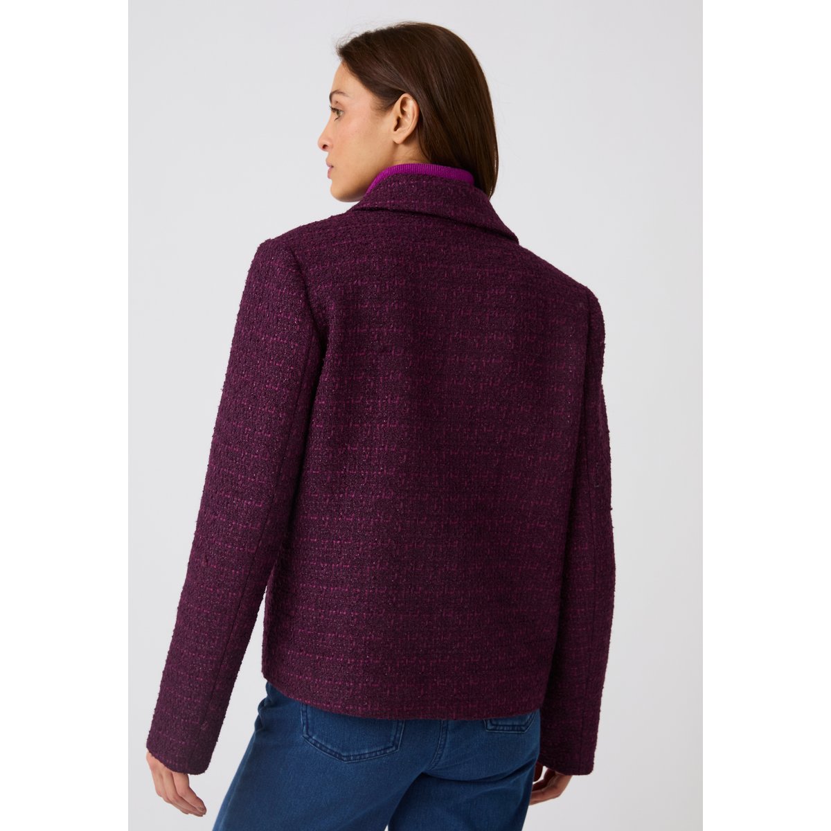 Veste effet tweed violet, DAMART