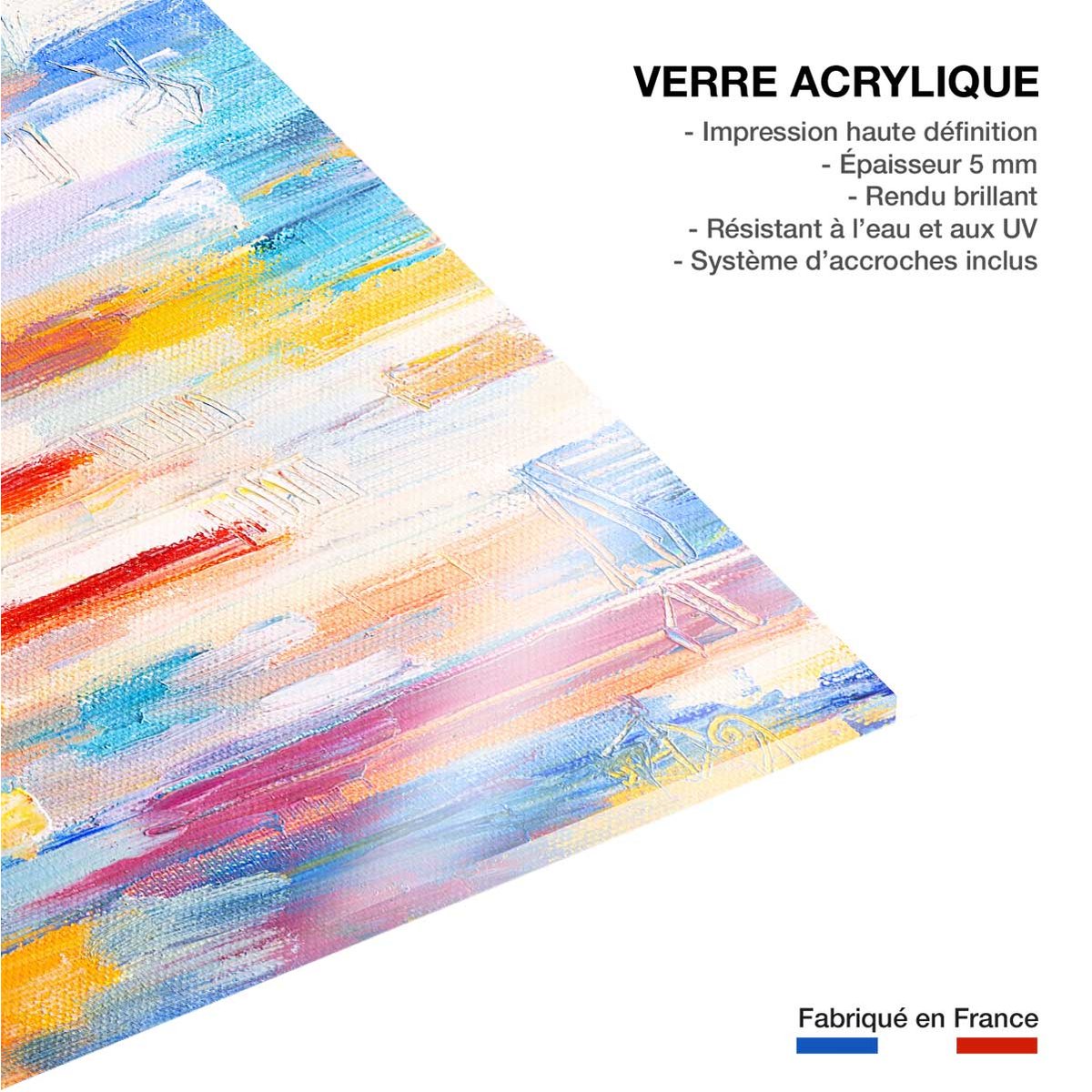Tableau parapluie rouge tableau verre acrylique, HEXOA