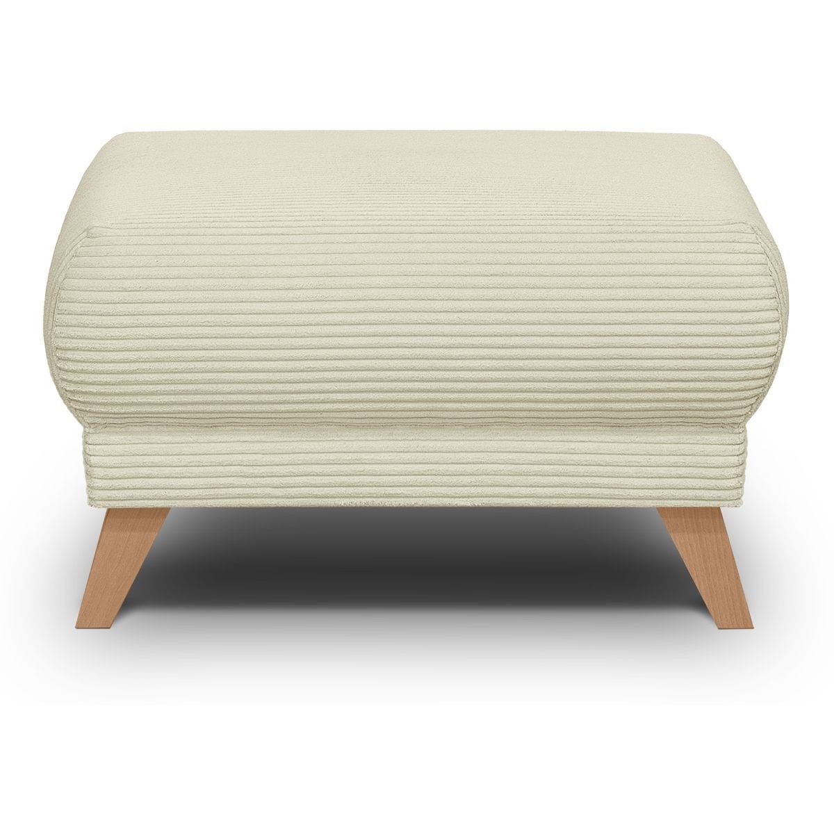 Pouf en velours côtelé - LARIA beige, HOMIFAB